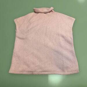 VTG Y2K Be Pink Angora Wool Silk Blend Sweater Vest Turtleneck Size Large